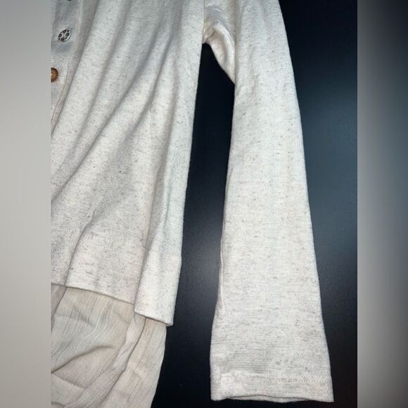 Soft Surroundings Collared Multi Button Soft Blouse silk hem Top sz L EUC earthy - Picture 4 of 7